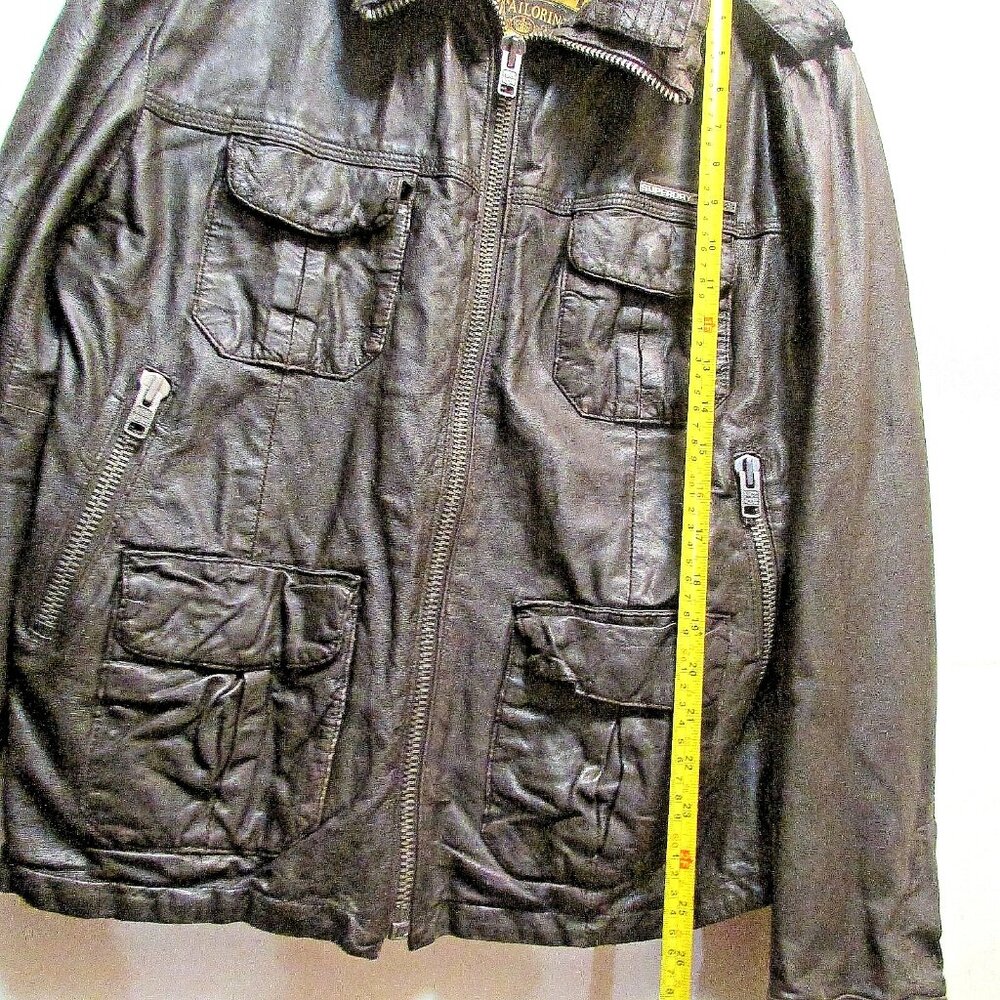 Superdry Dark Brown Leather Jacket - Picture 16 of 16